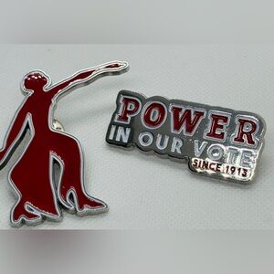 DST- Silver Enamel Pins- NWOT